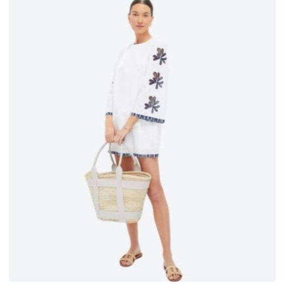 Hyacinth House Dresses & Skirts - Hyacinth House Tuckernuck White Blue Embroidery Atlantic Mini Dress Size XS NWT